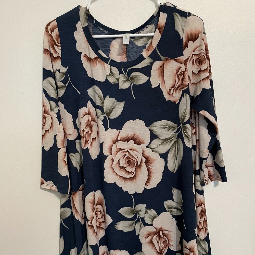 BoHo Blu Dark Blue Floral Dress
